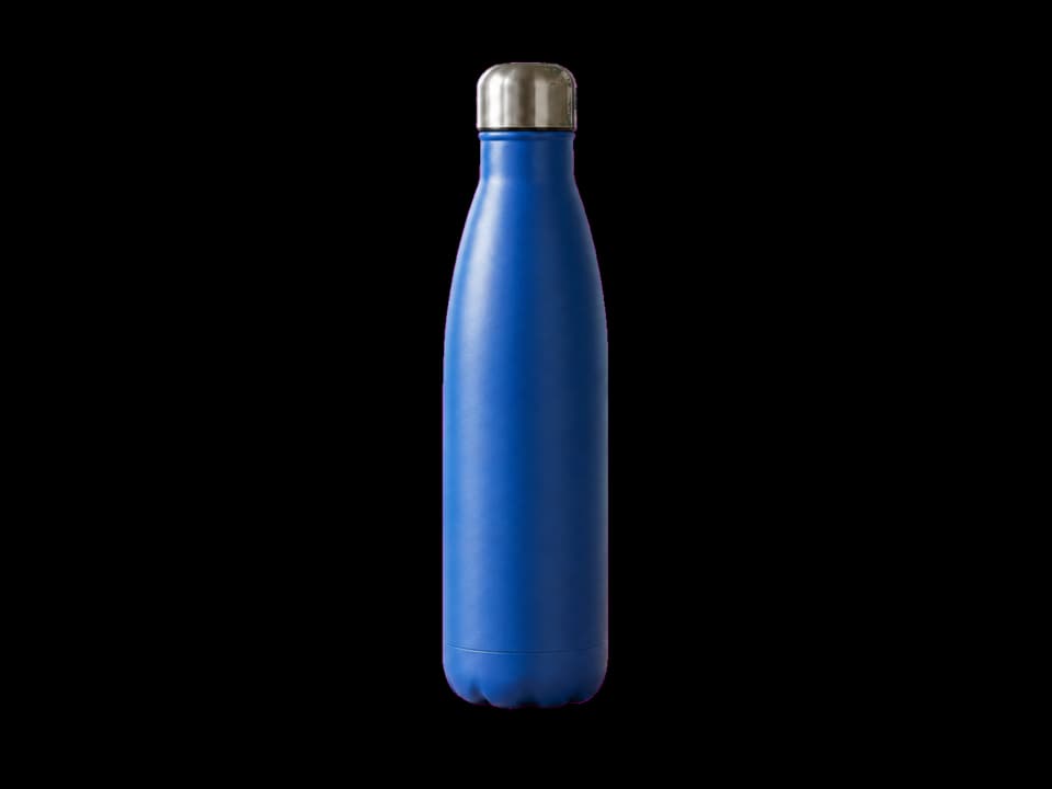 blue product bottle with its background removed